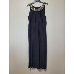 Nic & Dom Long Black Sequined Sleeveless Maxi‎ Dress Plus Size 2x